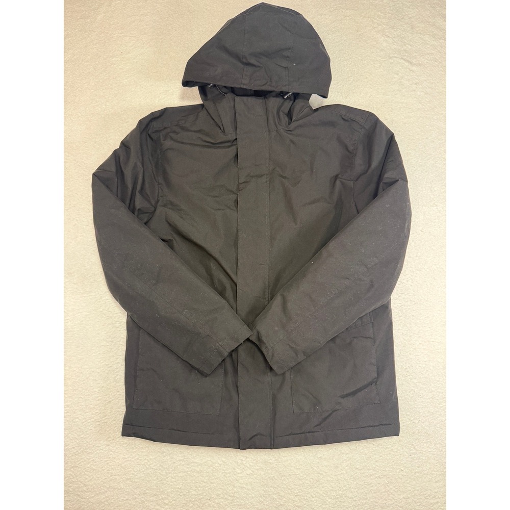 Primark Outerwear Mens Medium Black Hooded Parka Jacket Minimalist Coat